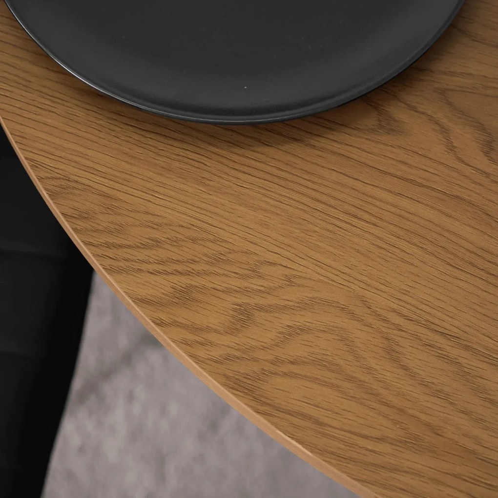 Étkezőasztal 80 cm méretben, arany tölgy/fekete színben LAUREN