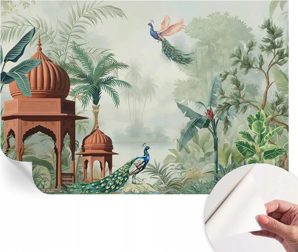 Öntapadós Dekoratív Fotótapéta Hálószobába Páva kertek 104x70 cm