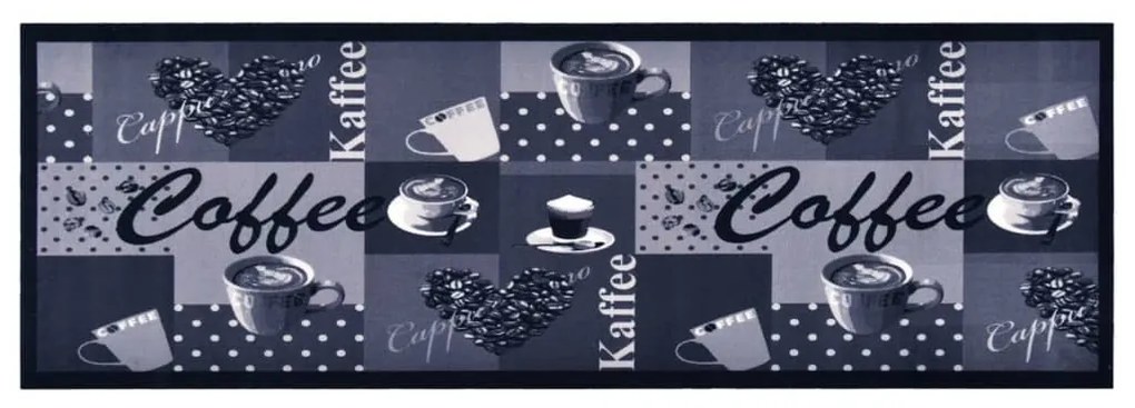Coffee blue&quot; mintájú mosható konyhaszőnyeg 60 x 180 cm&quot;