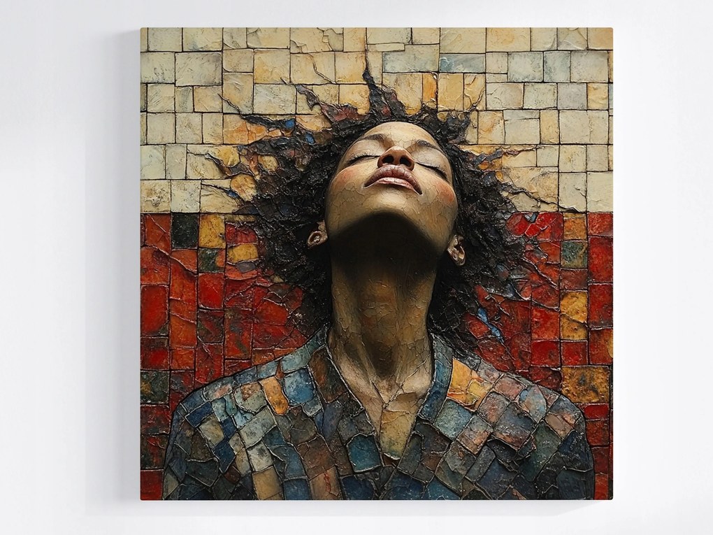 Canvas Vászonkép Figura Portré Nő Lány Mozaik 40x40