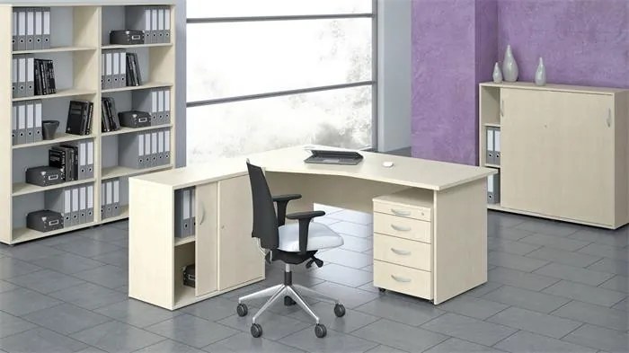 Szekrény, 3 rendező magas, tolóajtós, polcos, MAYAH Freedom SV-13, juhar (IBXSZ13J)