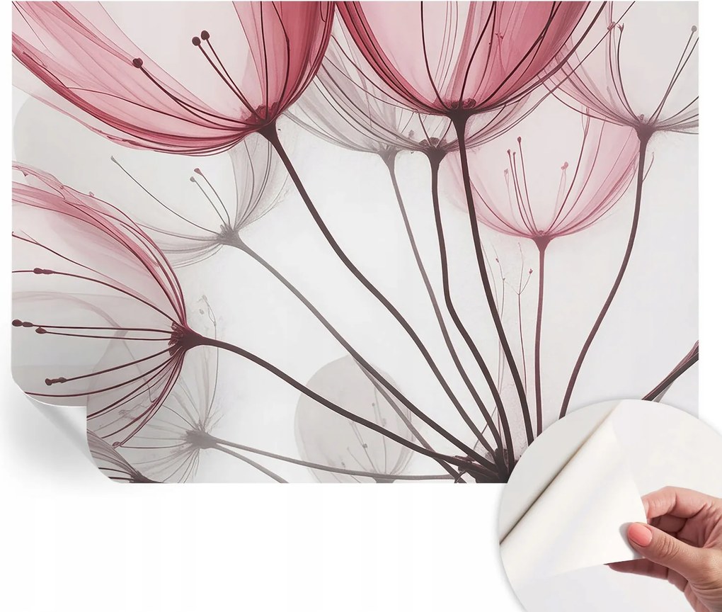 Öntapadós Dekoratív Fotótapéta Hálószobába Virágos sziluettek 312x219