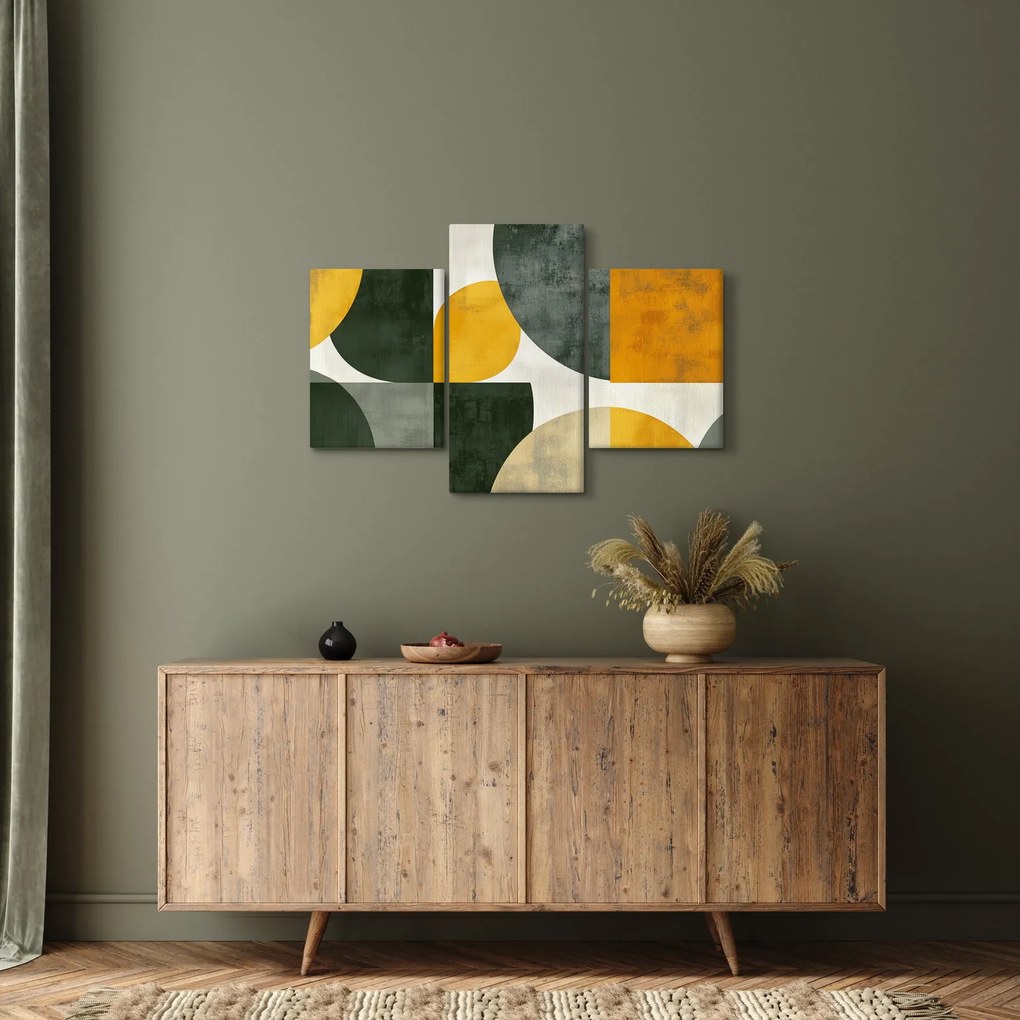 Kép - Olívazöld absztrakció (90x60 cm)