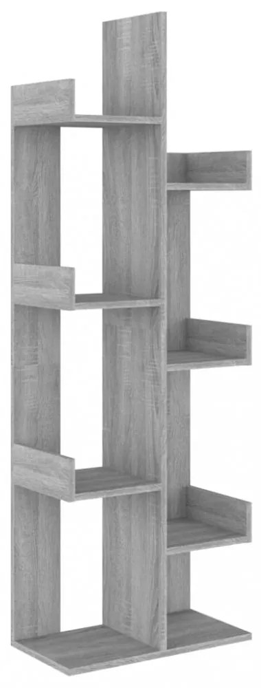 szürke sonoma színű szerelt fa könyvszekrény 48 x 25,5 x 140 cm