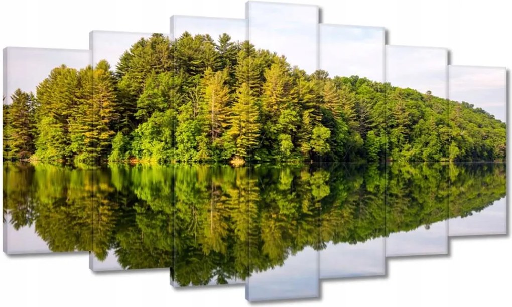 Vászonkép 140x80 Erdő Tó Felhők