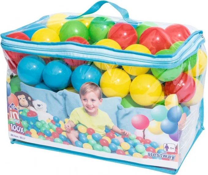 100 db műanyag játéklabda 6,5 cm