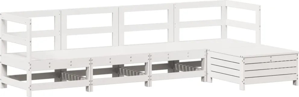 vidaXL 5 részes fehér tömör fenyőfa kerti ülőgarnitúra