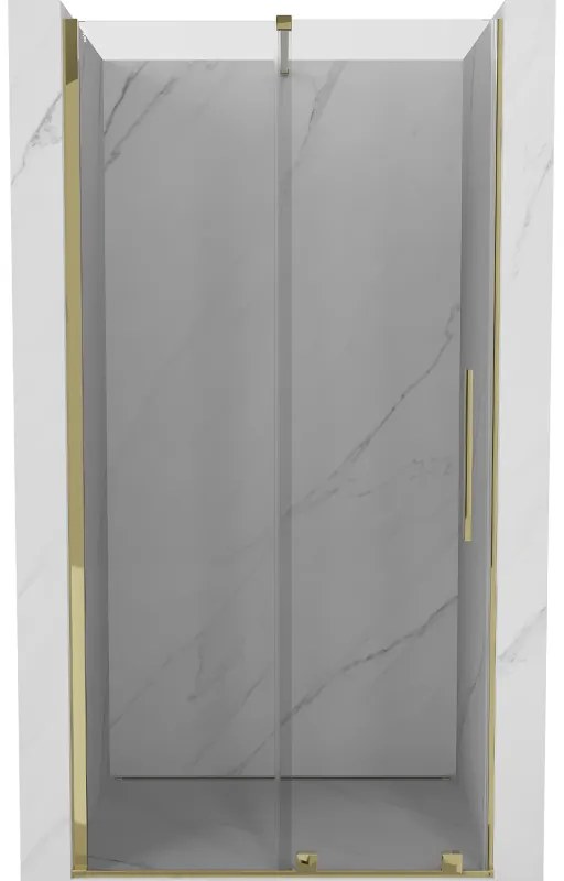 Mexen Velar, nyitható tolóajtó 120x200 cm, 8mm átlátszó üveg, arany fényes, 871-120-000-01-50