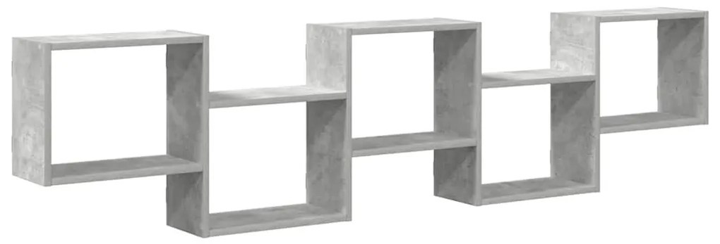 betonszürke szerelt fa fali kockapolc 5 rekeszes színű