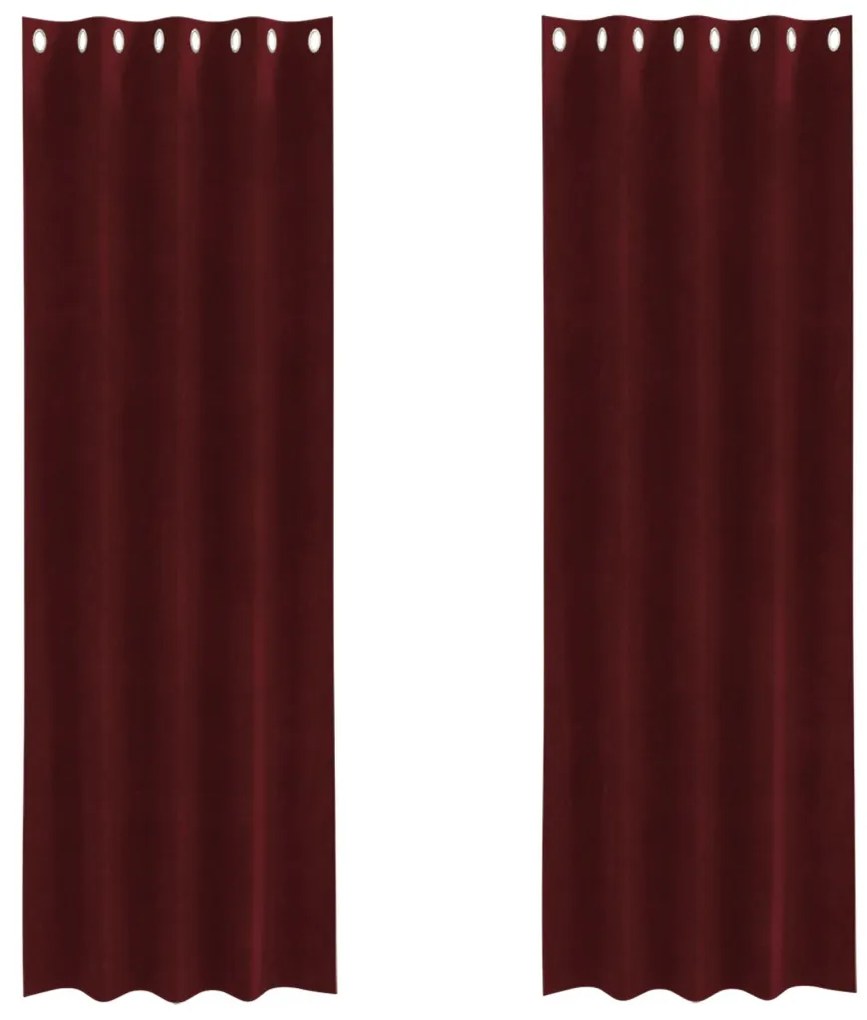 Sötétítőfüggöny 2 db Sötétvörös Bársony