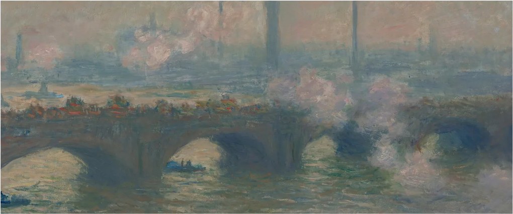 Kép - Claude Monet, Waterloo Bridge, Gray Day, reprodukciók (120x50 cm)