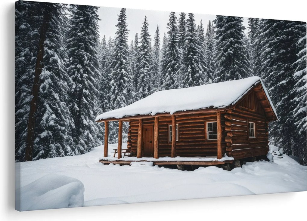Kép - Hóval borított kunyhó (90x60 cm)