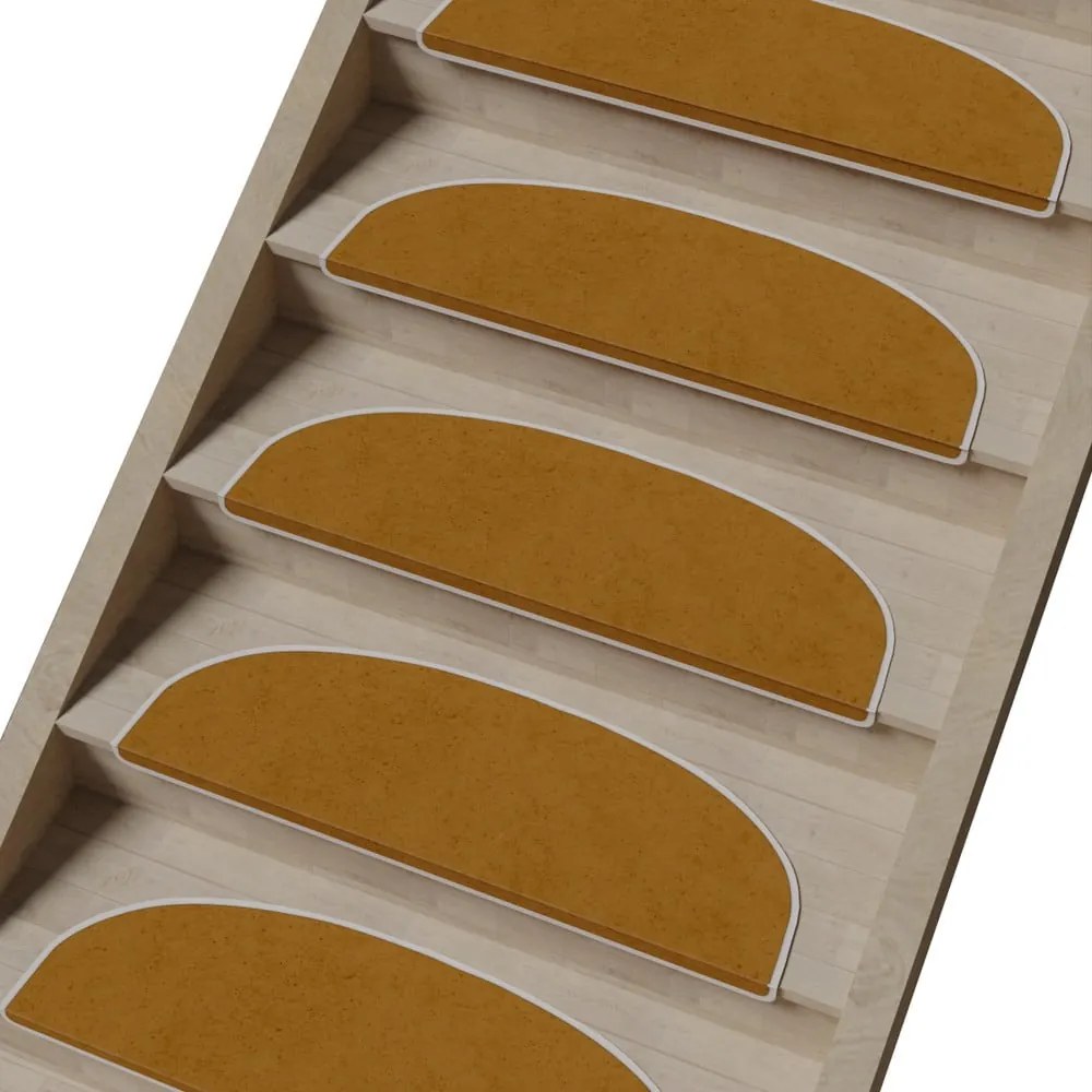 Világosbarna lépcsőszőnyeg szett 16 db-os 20x65 cm Plain Color – Vitaus