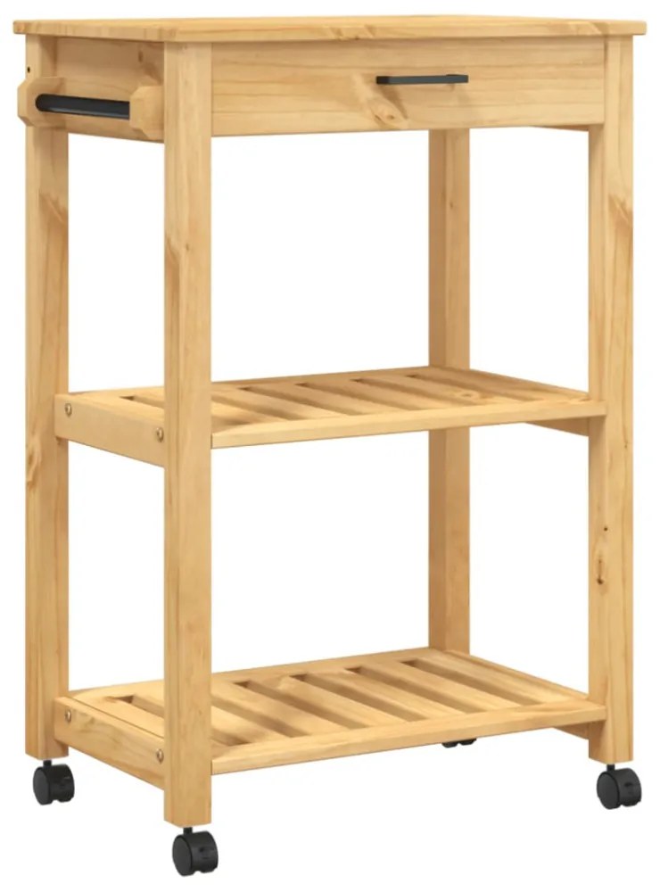 MONZA tömör fenyőfa konyhai kocsi 60 x 40 x 88,5 cm