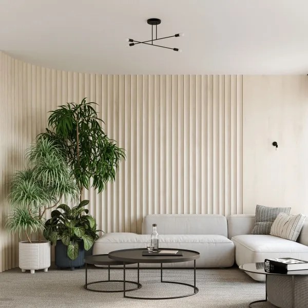 Sollux SL.1451 - Csillár rúdon NORAH 4xE27/15W/230V fekete