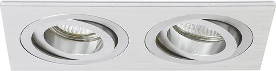 RENDL PASADENA GU10 SQ II zápustná česaný hliník 230V LED GU10 2x7W