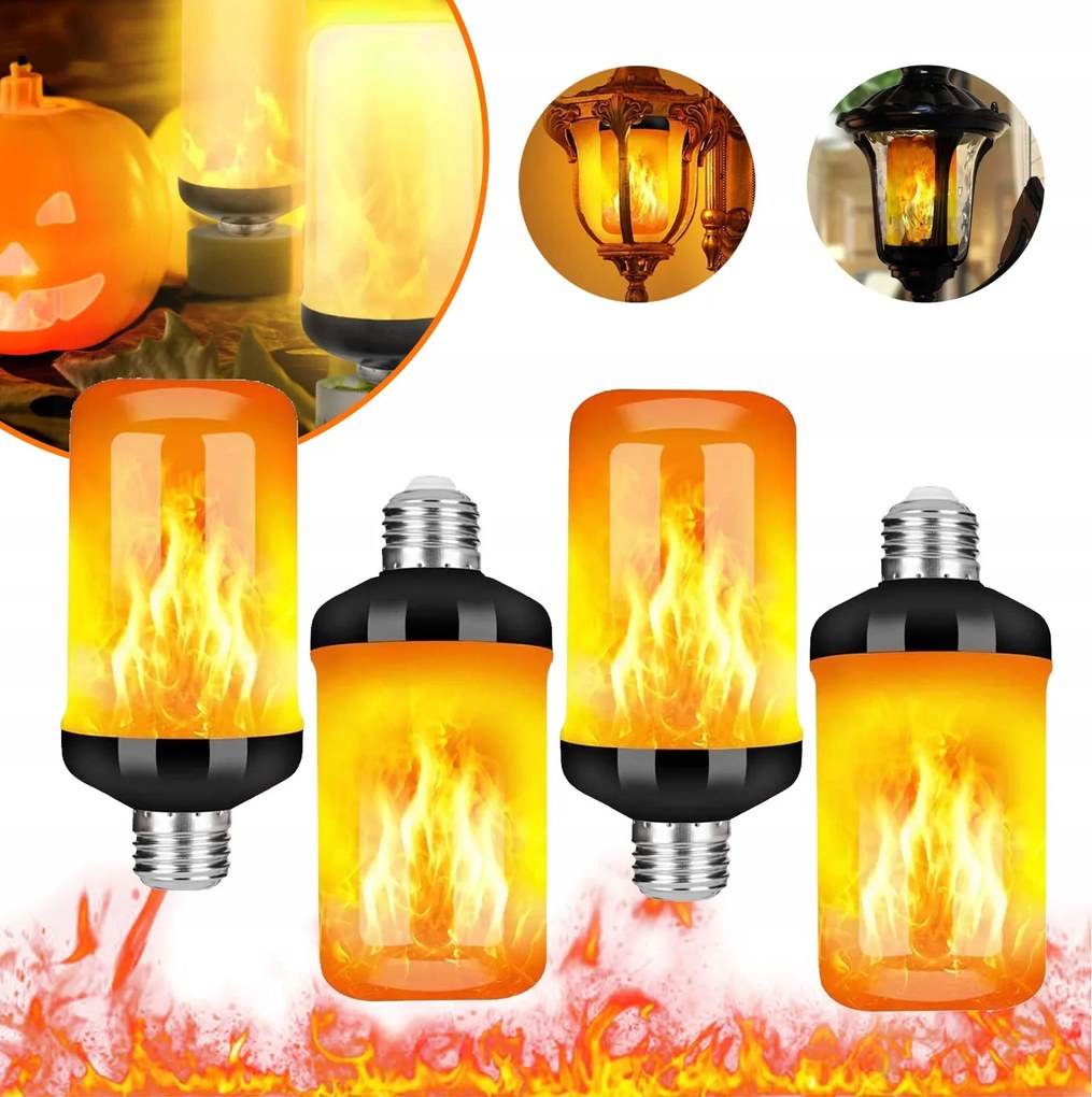 Láng Izzó Élő Lángot Utánzó Tűz 2.5W Led 4DB Dekoratív
