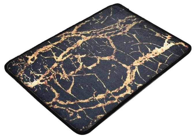 Fekete-aranyszínű fürdőszobai kilépő 60x40 cm Goldes - Foutastic