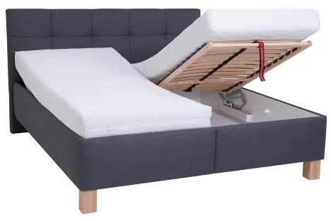 Kárpitozott MARIA ágy matraccal és ágyneműtartóval 160x200 cm szürke