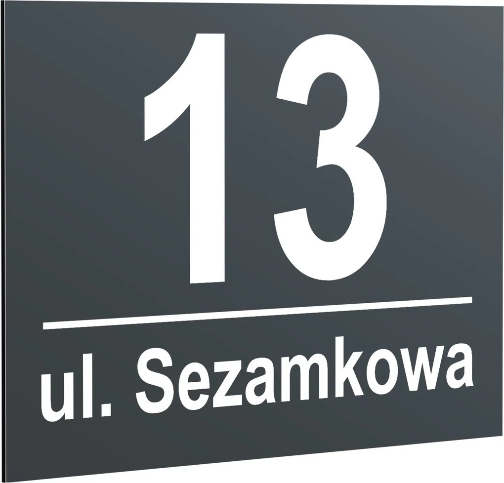 Rozsdamentes Házszám Címtábla Házszámmal 32x21 cm Antracit