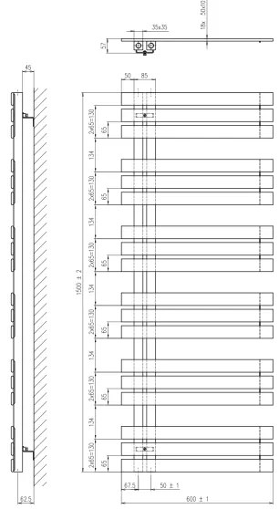 Sapho - Fürdőszobai radiátor SILVANA 680W/230V 60x150 cm fehér