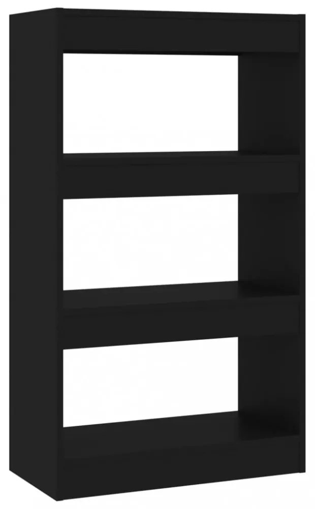 fekete szerelt fa könyvszekrény/térelválasztó 60x30x103 cm