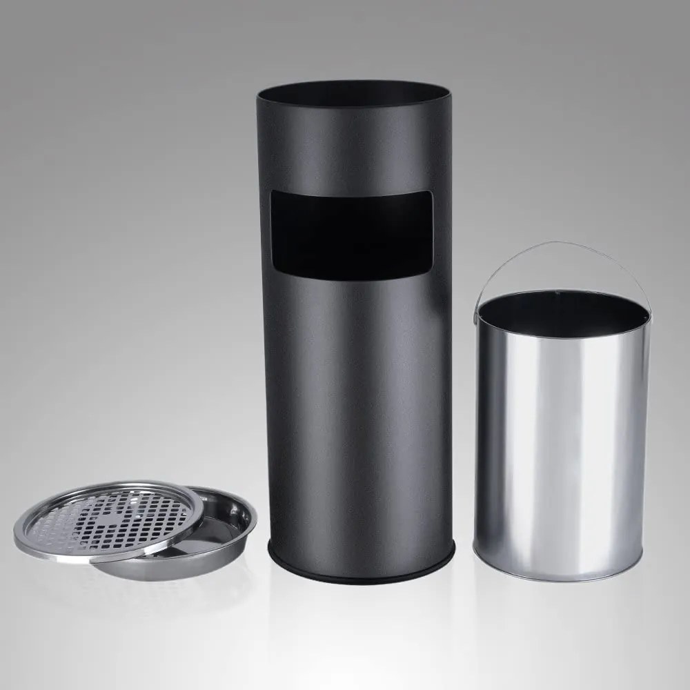 Kültéri álló hamutartó 30l, fekete | vashome