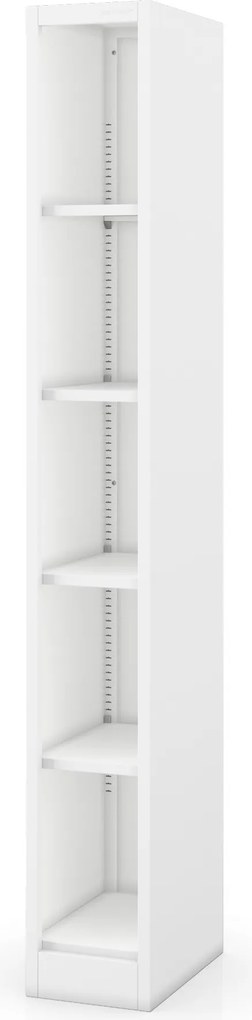 Keskeny fém irattároló polc dokumentumokhoz fehér: TIM 250 x 1850 x 400 mm