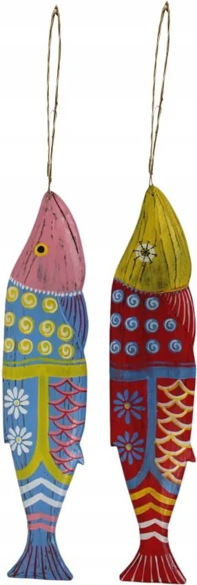 Halak lógó dísz, albizia fa 58cm mix