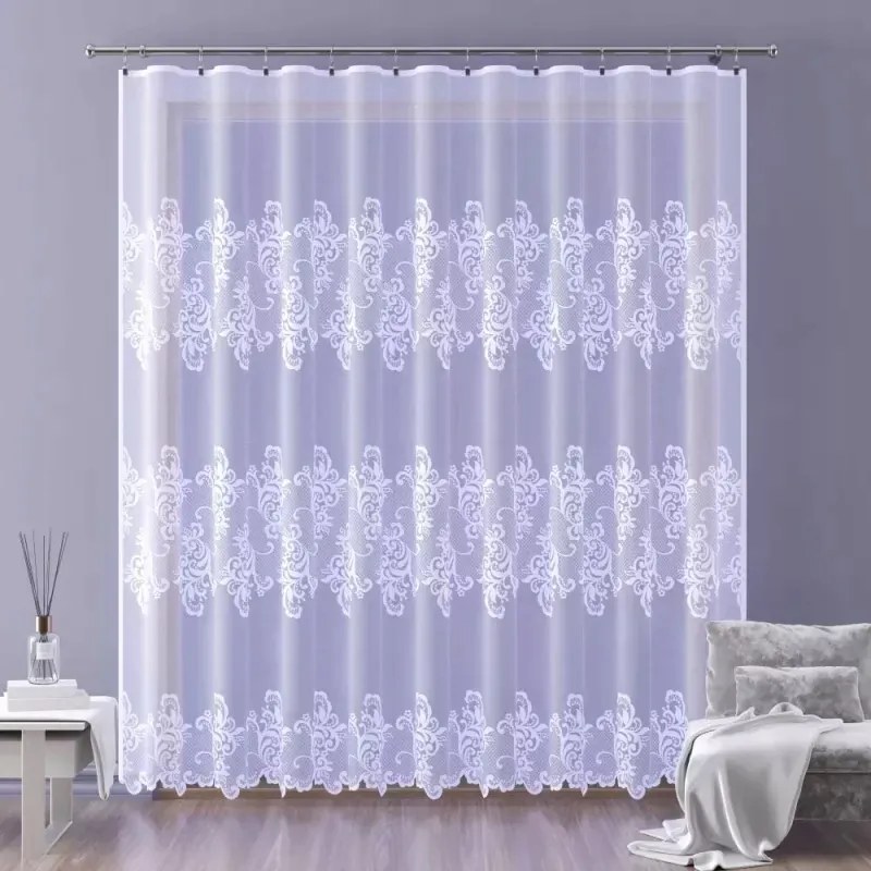 Elegáns jacquard függöny fehér mintás Empiera A127 300x250cm