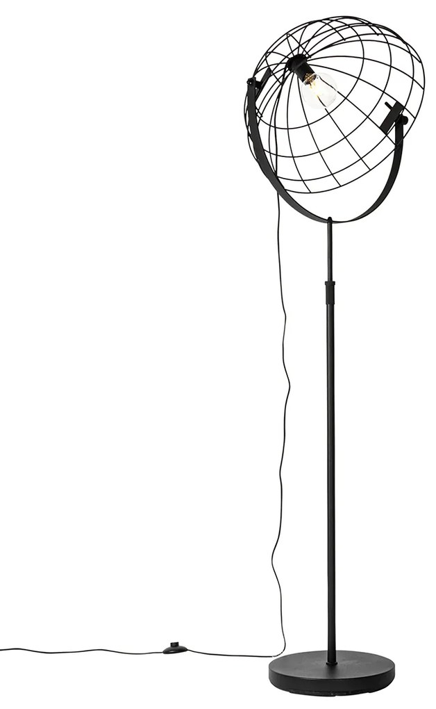 Ipari állólámpa fekete 50 cm állítható - Hanze