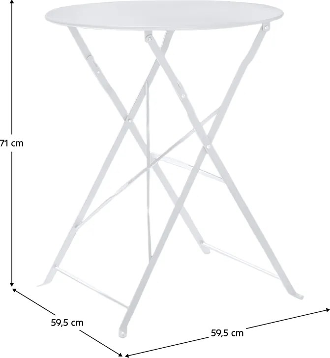 Kerti szett 1+2, fehér, acél, OBAX