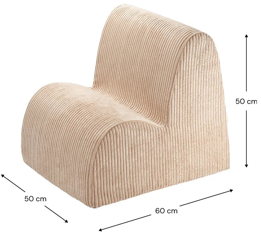Világosbarna buklé gyerek fotel Cloud – Wigiwama