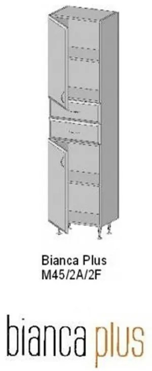 Bianca Plus 45 magas szekrény 2 ajtóval, 2 fiókkal, aida dió színben, jobbos
