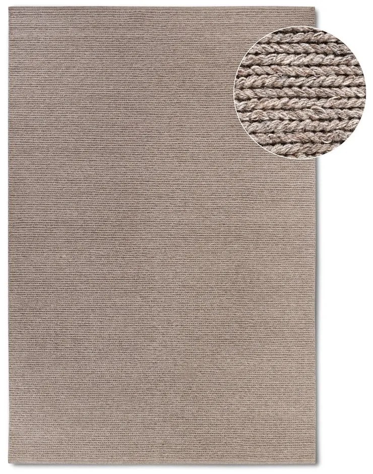 Világosbarna kézi szövésű gyapjú szőnyeg 60x90 cm Francois – Villeroy&amp;Boch