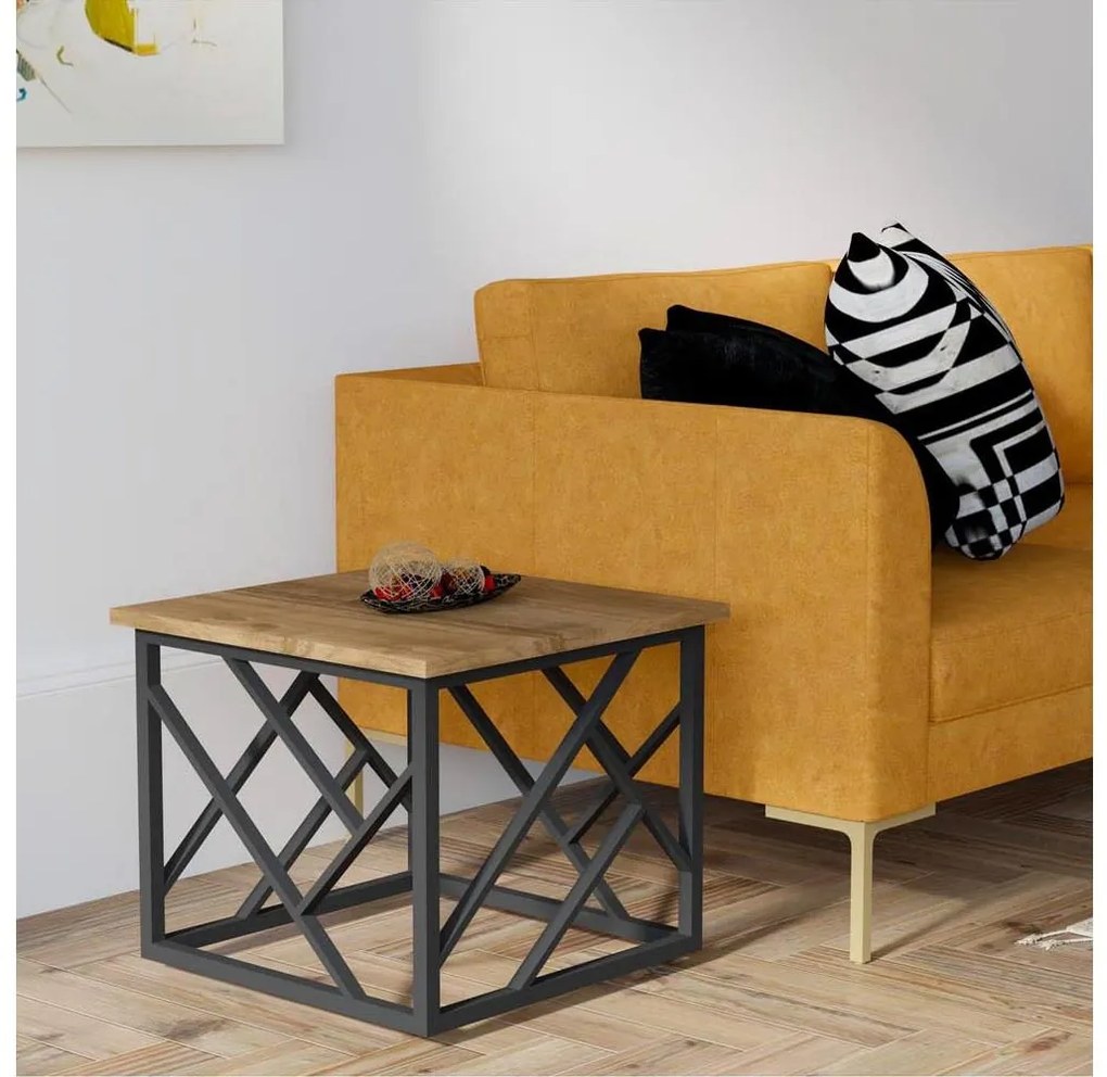 WODA konferenciai asztal 42x53 cm barna/fekete