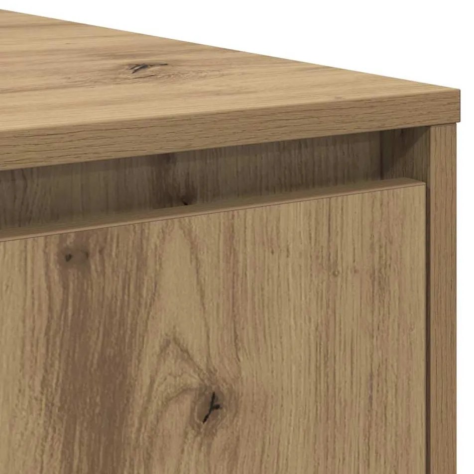 Dohányzóasztal fiókkal kézműves tölgy 80 x 80 x 31 cm Faanyag