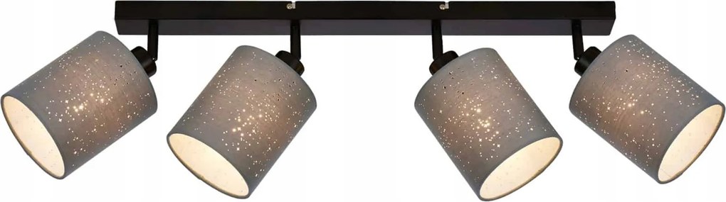 Spotlámpa Briloner Stofa 4xE27 65 cm szürke csillag díszítéssel