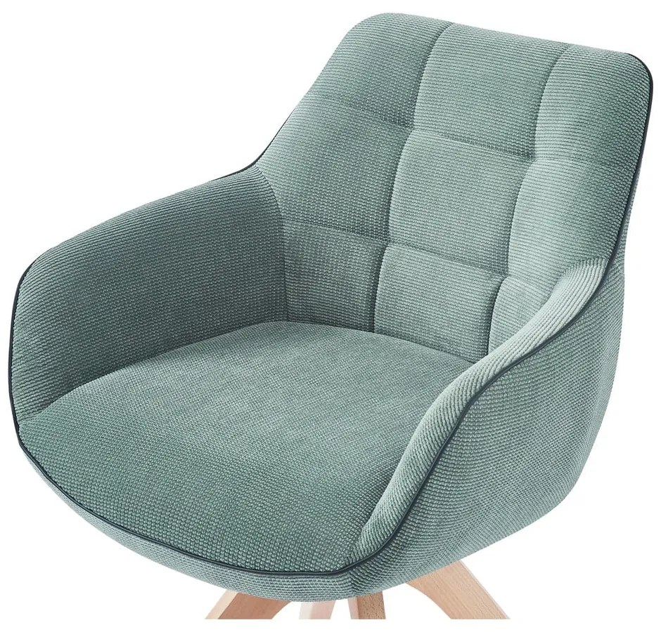 Zöld kárpitozott karfás étkezőfotel szett 2 db-os Donatelo – Marckeric