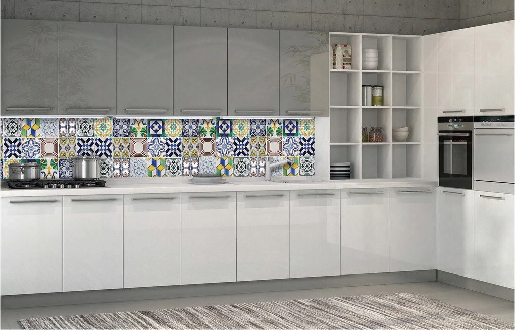 Fotótapéta Csempe Dekoratív Mozaik Minták Színes Akcentus 250x60 +ragasztó