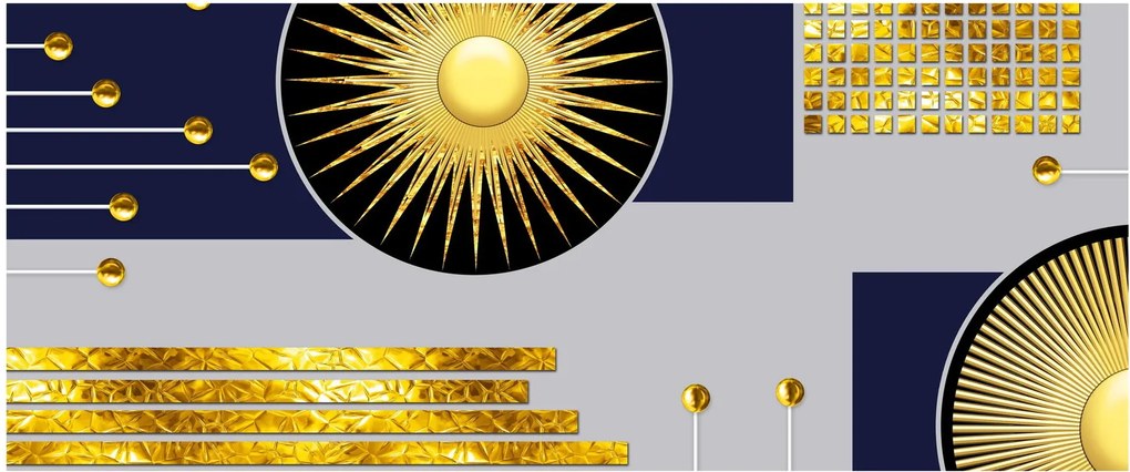 Kép - arany körök (120x50 cm)