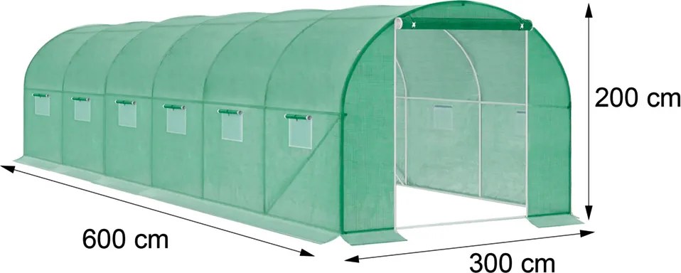 Melegház fólia 200x300x600 cm váz nélkül