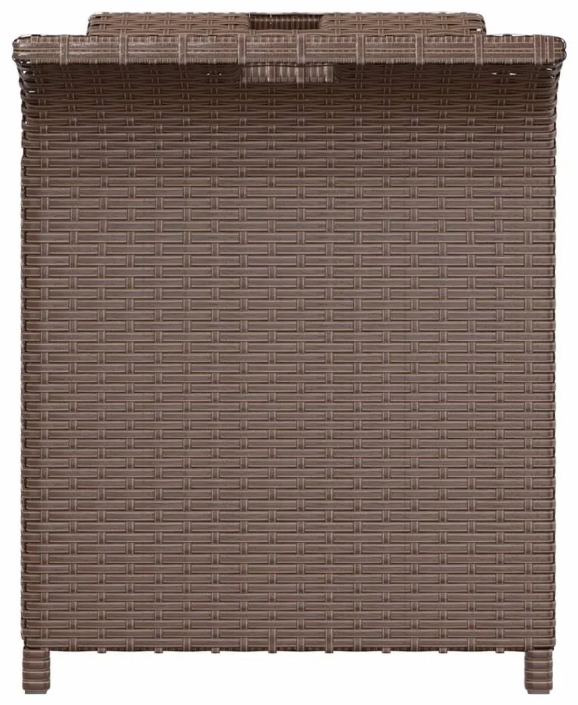 Barna polyrattan kerti pad párnával 116 x 46 x 57 cm