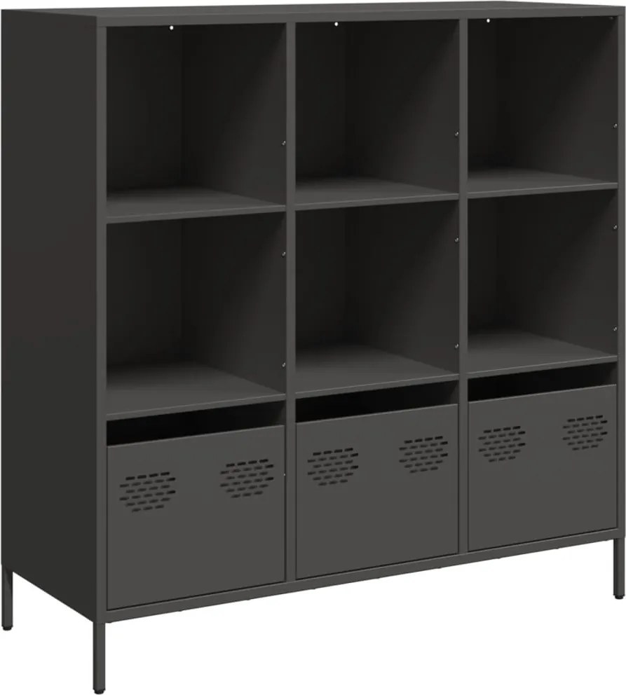 vidaXL fekete acél magasszekrény 101,5 x 39 x 103,5 cm