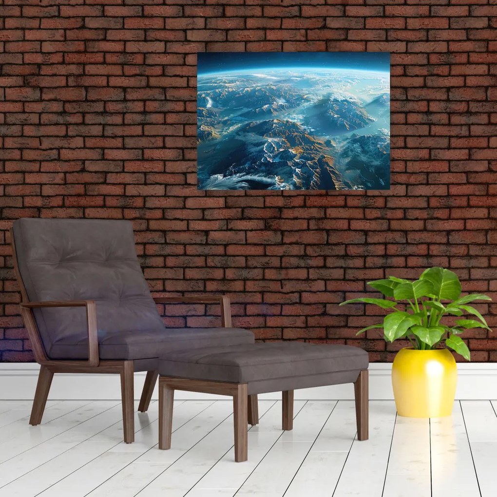 Üveg kép - Kilátás az űrből (70x50 cm)