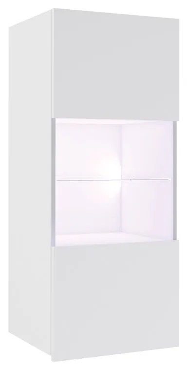 Függesztett vitrin Brolani BR11 (fehér + fényes fehér) (fehér LED világítás). 1106333