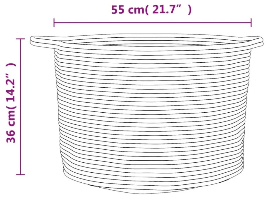 barna-fehér pamut szennyeskosár Ø55 x 36 cm