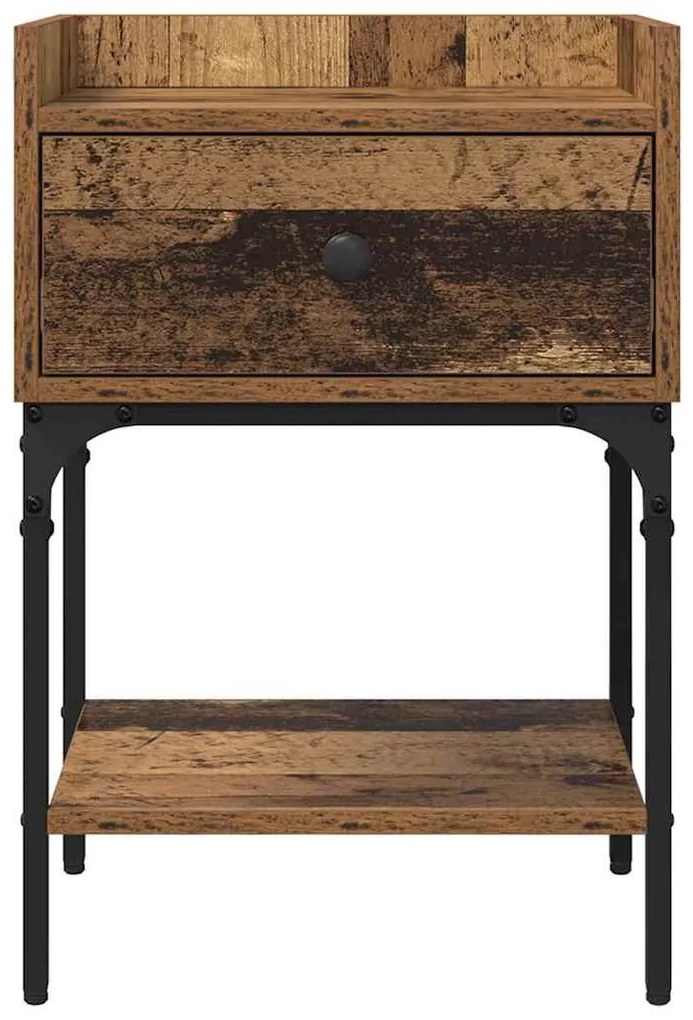 Éjjeli asztal fiókkal 2 pcs Régi fa 40 x 29 x 60 cm Faanyag