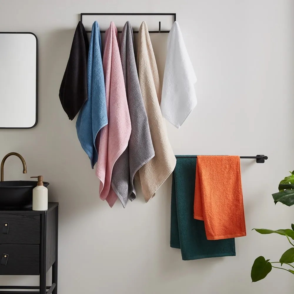 Fekete gyorsan száradó frottír pamut törölköző 50x85 cm Quick Dry – Catherine Lansfield