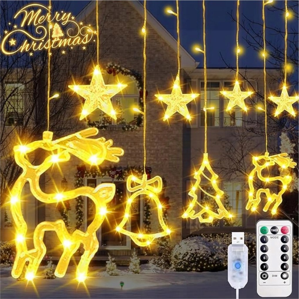 Girlanda Függöny Lámpák Led fénylánc Dekoratív világítás Távirányító